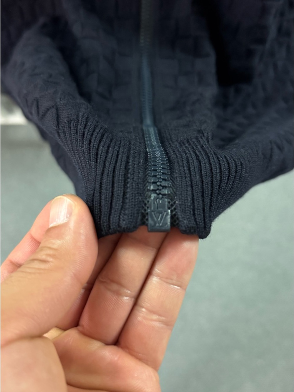 Louis Vuitton Dark Blue Checkered Zip-Up Sweater - Picture 14 of 16